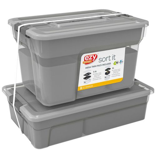 Ezy Storage Sort-It Small Organizers (2 Pk.) - GREY